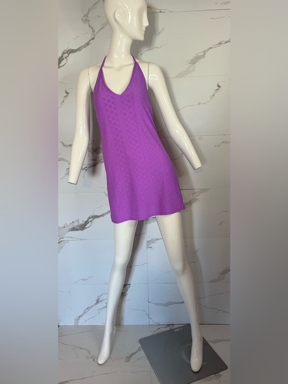 Wild Fable Purple Halter Stretch Mini Dress Beads Size XS Girlhoodcore